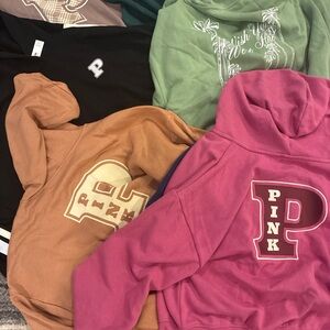 New PINK Victoria's Secret Hoodie Lot x 5 NWT Full Zip & Pullover.